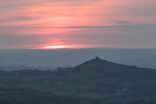 Load image into Gallery viewer, Dartmoor Brentor Church Sunset Photography | Red Sky Wall Art, Devon Valley Prints - Home Decor Gifts