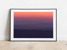 Load image into Gallery viewer, Devon Sunset Photography | Dartmoor Red Sky Wall Art, Valley Prints - Home Decor Gifts