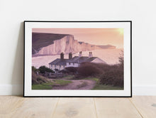 Load image into Gallery viewer, Seven Sisters Cliffs & Coastguard Cottages East Sussex Seascape Photography Print