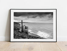 Load image into Gallery viewer, Black and White Prints | Towanroath Mine wall art, Wheal Coates - Home Decor Gifts