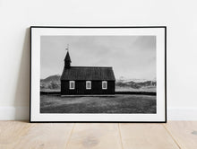 Load image into Gallery viewer, Scandinavian art | Budir Black Church, Icelandic Fine Art Mountain Photography