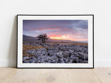Load image into Gallery viewer, Twistleton Scar Photography | Yorkshire Landscape Photos Limestone Tree Sunset Wall Art for Sale - Home Decor Gifts