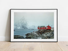 Load image into Gallery viewer, Red Hut Prints of Hamnoy | Lofoten Island Fishermans cottage art - Home Decor Prints