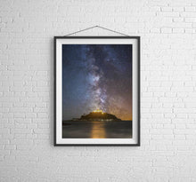 Load image into Gallery viewer, Night sky art of St Michaels Mount | Cornish art Space Astro - Home Decor Gifts