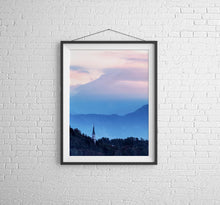Load image into Gallery viewer, Mountain Photography of Lake Bleds Church of St Martina | Alpine wall art - Home Decor Gifts