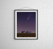 Load image into Gallery viewer, Night Sky Prints | Comet Neowise at Stonehenge Pictures, Space Wall Art Home Decor
