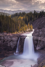 Load image into Gallery viewer, Ram Falls Waterfall Photography | Alberta Canada Rockies Mountain Landscape Art - Home Decor Gifts