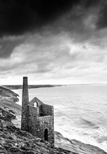 Load image into Gallery viewer, Cornish Prints | Black and White Wheal Coates Tin Mine Wall Art - Home Decor