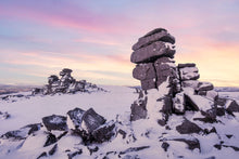 Load image into Gallery viewer, Dartmoor Snow Prints | Great Staple Tor Winter Photography Devon Mountain Photos - Home Decor Gifts