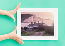 Load image into Gallery viewer, Seven Sisters Cliffs & Coastguard Cottages East Sussex Seascape Photography Print