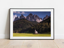 Load image into Gallery viewer, Val Di Funes Photo Print | St Johann Church Wall Art, Home Decor Gifts
