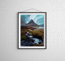 Load image into Gallery viewer, Northern Lights wall art of Kirkjufell | Mountain Photography, Scandinavian Prints - Relight Home Decor Gifts - Sebastien Coell Photography