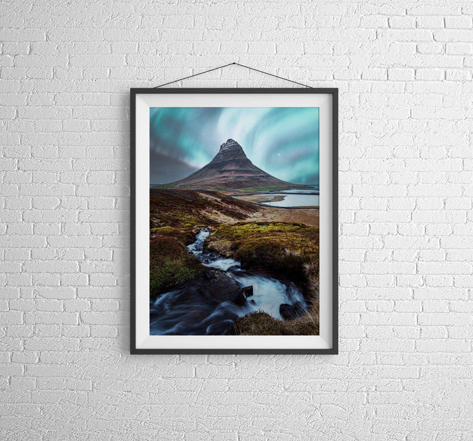 Northern Lights wall art of Kirkjufell | Mountain Photography, Scandinavian Prints - Relight Home Decor Gifts - Sebastien Coell Photography