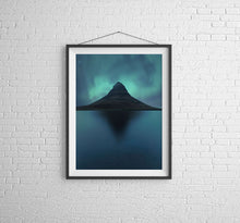 Load image into Gallery viewer, Aurora Borealis wall art of Kirkjufell Mountain | Fine Art Polar Lights Photography - Relight Home Decor Gifts - Sebastien Coell Photography