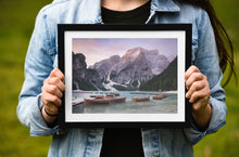 Load image into Gallery viewer, Lago Di Braies Wall Art | Pragser Wildsee Lake Photography, Dolomiti Mountain photography