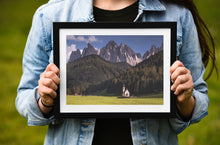 Load image into Gallery viewer, Val Di Funes Photo Print | St Johann Church Wall Art, Home Decor Gifts