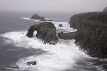 Load image into Gallery viewer, Enys Donan Sea Arch | Lands End Longships Lighthouse, Cornwall Seascape Prints for Sale - Home Decor - Sebastien Coell Photography