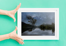 Load image into Gallery viewer, Lone Tree Milkyway Prints | Llanberis Llyn Padarn wall art, Mountain Photography - Relight Home Decor - Sebastien Coell Photography
