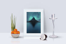 Load image into Gallery viewer, Aurora Borealis wall art of Kirkjufell Mountain | Fine Art Polar Lights Photography - Relight Home Decor Gifts - Sebastien Coell Photography