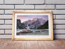 Load image into Gallery viewer, Lago Di Braies Wall Art | Pragser Wildsee Lake Photography, Dolomiti Mountain photography