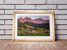 Load image into Gallery viewer, St Johann in Ranui Prints | Val Di Funes wall art, Home Decor Gifts