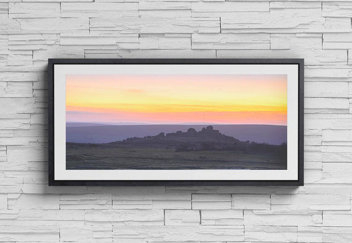 Panoramic Print of Bonehill Rocks | Dartmoor Prints, Devon Mountain Photography Widecombe Tor Wall Decor - Sebastien Coell Photography