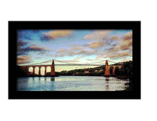 Load image into Gallery viewer, Panoramic Print of The Menai Suspension Bridge | Wales Photography - Home Decor Gifts - Sebastien Coell Photography