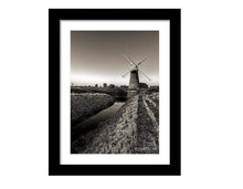 Load image into Gallery viewer, Windmill Black and White Prints of Thurne Windpump, Norfolk Landscape Photography, Norfolk Broads Prints and Home Decor Gifts - SCoellPhotography