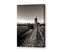 Load image into Gallery viewer, Windmill Black and White Prints of Thurne Windpump, Norfolk Landscape Photography, Norfolk Broads Prints and Home Decor Gifts - SCoellPhotography