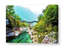 Load image into Gallery viewer, Swiss art Print of Ponte dei Salti, Roman Bridge wall art, Mountain Photography Home Decor Gifts - SCoellPhotography