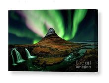 Load image into Gallery viewer, Iceland Aurora wall art | Kirkjufell Northern Lights Prints - Home Decor Gifts - Sebastien Coell Photography