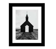 Load image into Gallery viewer, Scandinavian Prints of Budir Black Church | Icelandic Church Photography - Home Decor - Sebastien Coell Photography