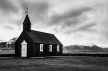 Load image into Gallery viewer, Iceland Print of Budir Church | Icelandic Mountain Photography Home Decor Gifts - Sebastien Coell Photography