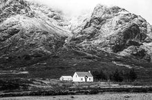 Load image into Gallery viewer, Scottish Fine Art Prints of Lagangarbh Cottage, Buachaille Etive Mor wall art and Highlands Mountain art for Sale, Glencoe Home Decor Gifts - SCoellPhotography