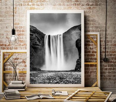 Print / Canvas of Iceland Skogafoss Waterfall wall art, Icelandic Photography wedding gift Christmas present gifts river home decor framed