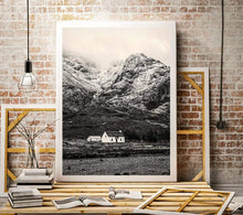 Load image into Gallery viewer, Lagangarbh Cottage Print | Buachaille Etive Mor Mountain Photography, Home Decor - Sebastien Coell Photography