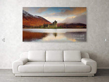 Load image into Gallery viewer, Panoramic Print of Kilchurn Castle, Scottish Loch Awe wall art - Home Decor Gifts - Sebastien Coell Photography