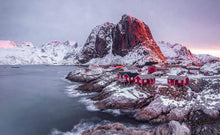 Load image into Gallery viewer, Scandinavian Print of Hamnoy | Lofoten Island Mountain Photography for Sale - Home Decor - Sebastien Coell Photography