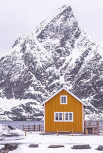 Load image into Gallery viewer, Nordic Prints | The little hut at Sakrisoy, Lofoten Islands Mountain Photography - Sebastien Coell Photography