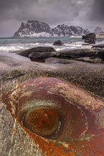 Load image into Gallery viewer, Scandinavian Prints of The Dragon Eye rock pool, Uttakleiv Beach wall art, Norway Lofoten Islands Photography Home Decor Gifts - SCoellPhotography