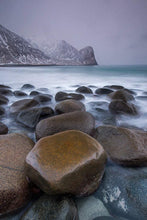 Load image into Gallery viewer, Lofoten Islands Print of Unstad Bay, Scandinavian Beach art for Sale and Nordic Gifts Home Decor - SCoellPhotography