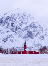 Load image into Gallery viewer, Nordic art of Flakstad Church | Lofoten Islands Prints for Sale, Home Decor Gifts - Sebastien Coell Photography