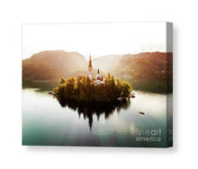 Load image into Gallery viewer, Slovenia Lake Print of Bled, Mountain Photography for Sale, Pictures of Lake Bled Slovenia Home Decor Gifts - SCoellPhotography