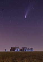 Load image into Gallery viewer, Night Sky Prints | Comet Neowise at Stonehenge Pictures, Space Wall Art Home Decor - Sebastien Coell Photography