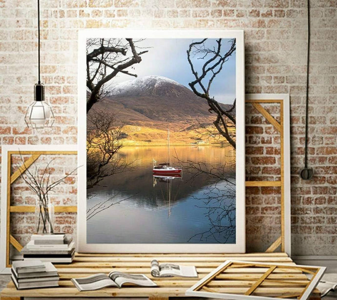 Isle of Skye Prints | A Yacht sits one of Scotlands beautiful loch's, Scottish art prints - Sebastien Coell Photography