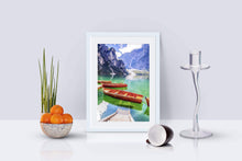 Load image into Gallery viewer, Dolomites art of Lago di Braies | Italian wall art, Pragser Wildsee Mountain photography - Sebastien Coell Photography