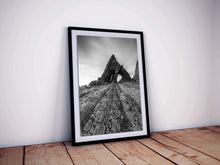 Load image into Gallery viewer, Black and White Print of Black Church Rock | North Devon Photography for Sale - Home Decor - Sebastien Coell Photography