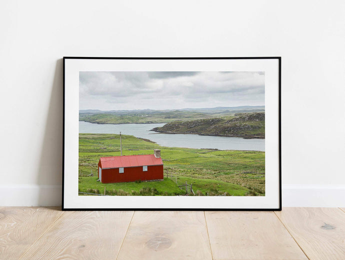 Scottish Hebrides prints | Red Barn on the Isle of Harris and Lewis - Home Decor Wall Art - Sebastien Coell Photography