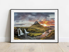Load image into Gallery viewer, Icelandic Print of Kirkjufell | Kirkjufellsfoss Mountain Photos, Scandinavian art Decor Gifts - Sebastien Coell Photography