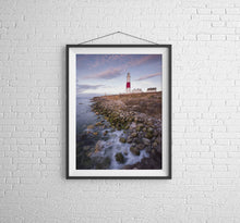 Load image into Gallery viewer, Dorset Seascape Photography of Portland Bill Lighthouse, Jurassic Coast Gifts for Sale, Lighthouse Framed art Home Decor Gifts - SCoellPhotography